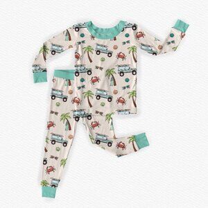 Summer Beach Truck Bamboo 2 Piece Set